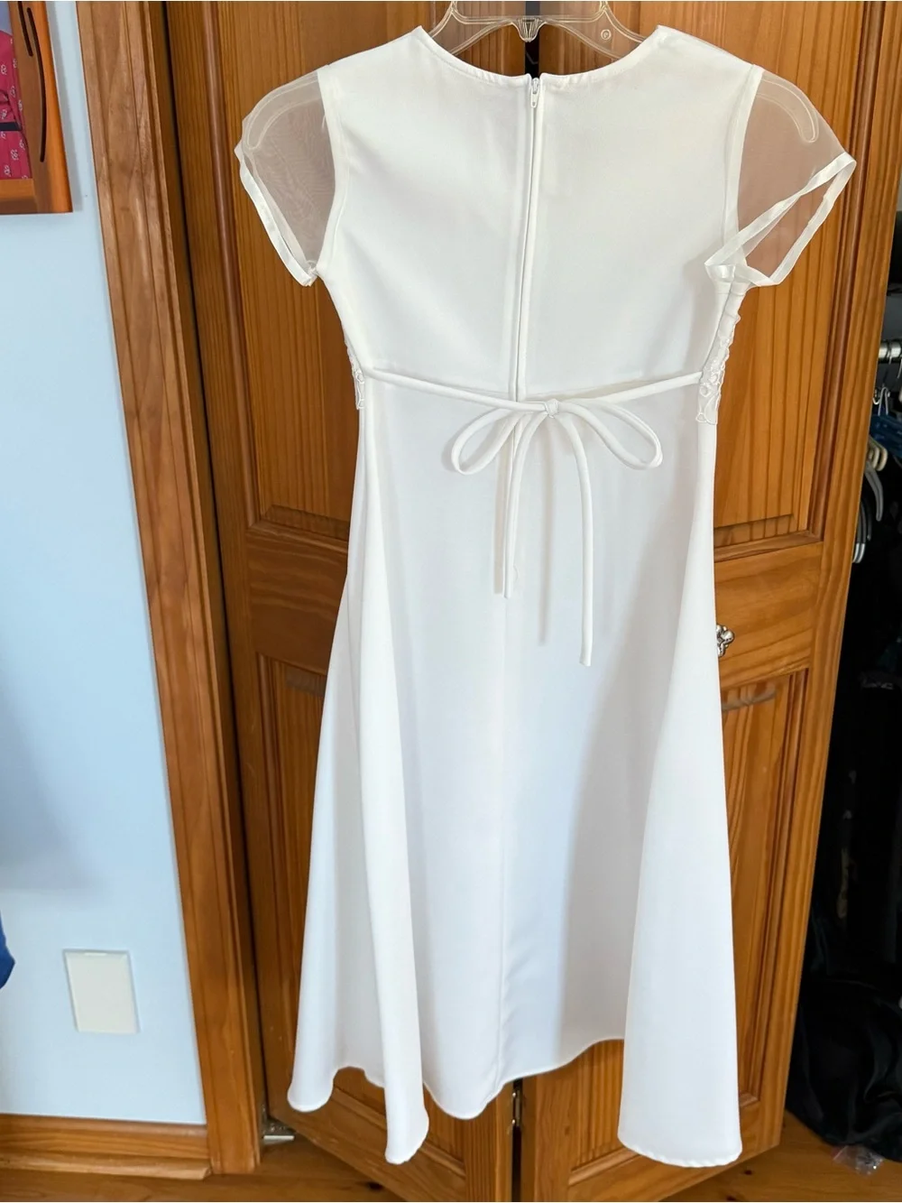 Flower Girl Dress Size 10 Short Sleeve Bonnie Jean White First Communion Outfit
